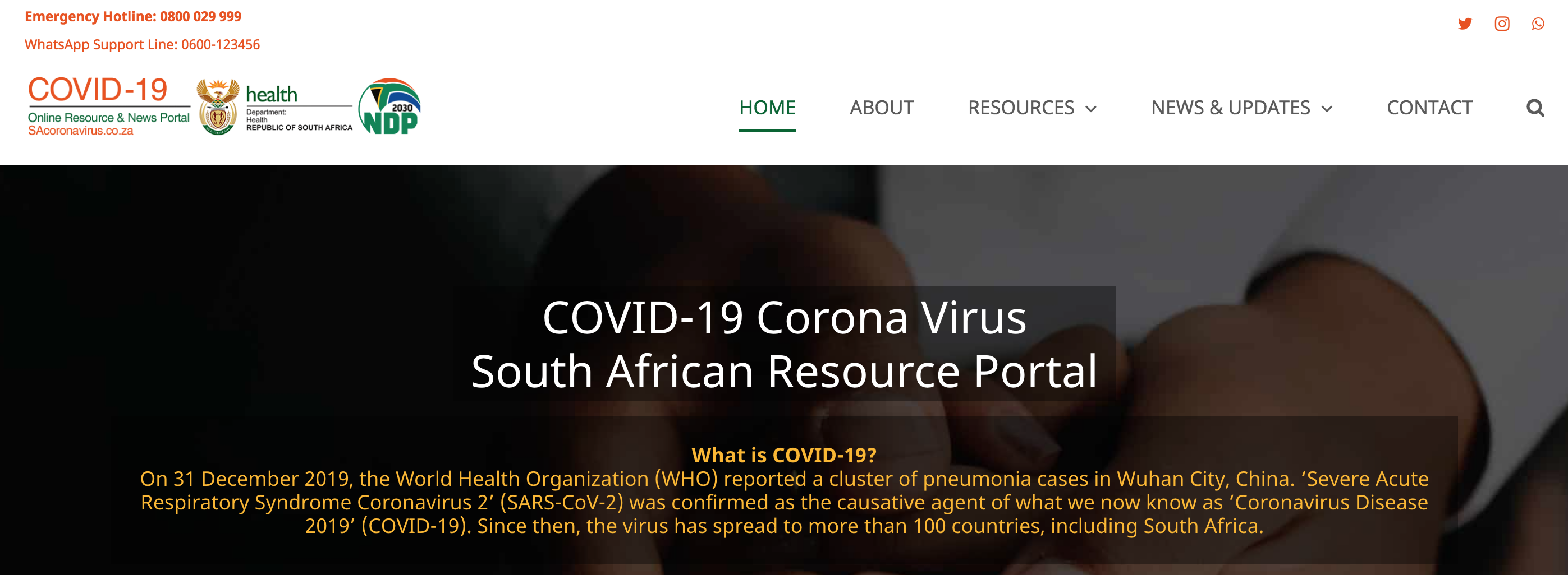 Covid-19 Corona Virus SA Resource Portal